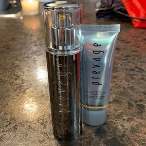 Prevage serum with a boosting cleanser.